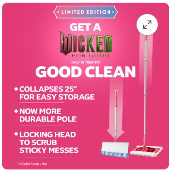 Wicked PINK Swiffer Unscented Sweep + Mop Deluxe Floor Cleaners SHIPS FAST - Picture 4 of 9